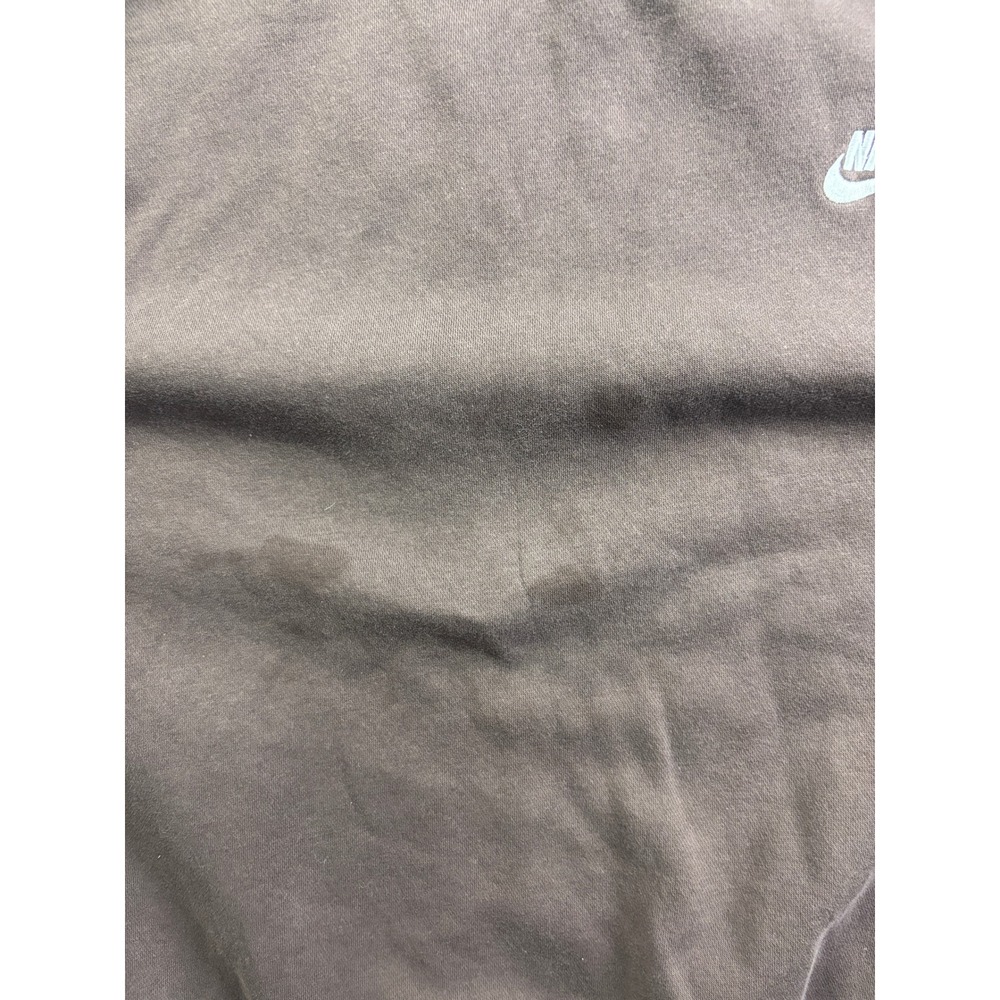 Nike Crewneck Sweatshirt Mens L Brown Embroidered Logo Fleece Pullover - Picture 6 of 8